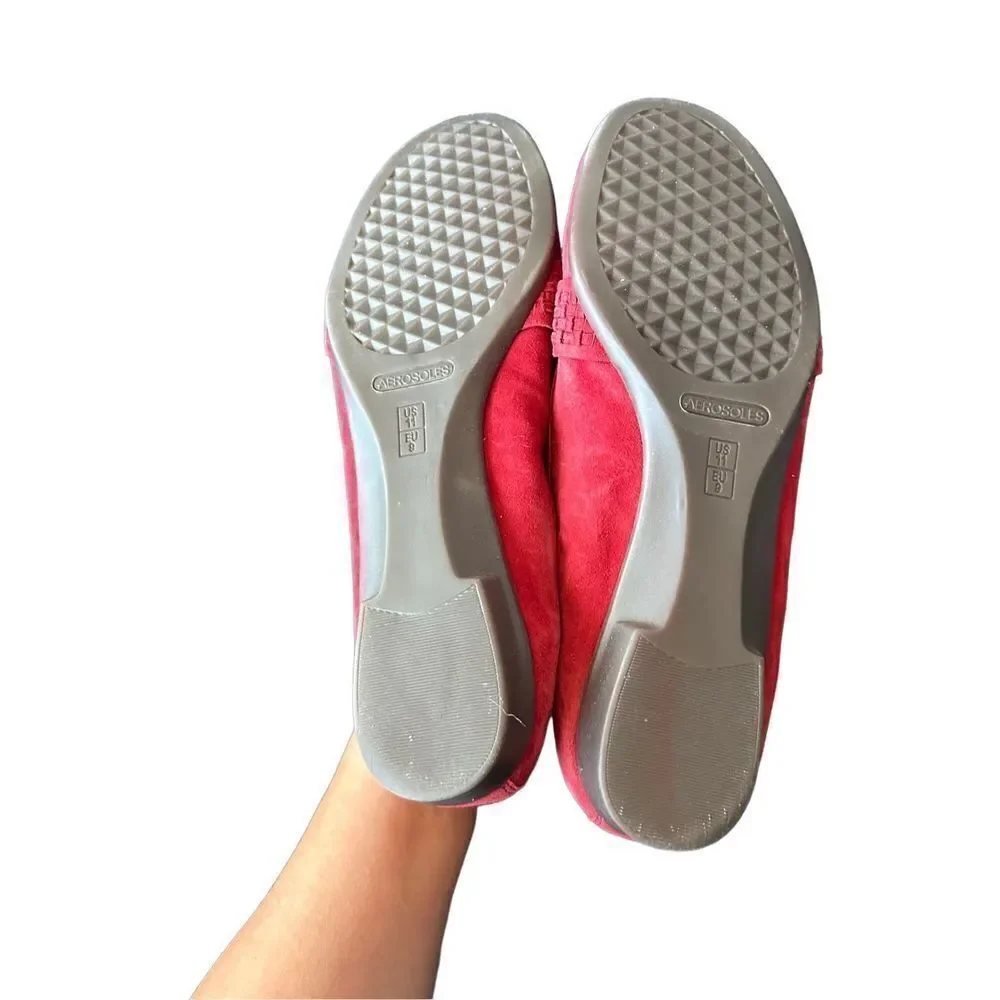 Aerosoles Red Suede Slip On Loafers